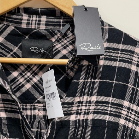 NEW • Rails • Leo Button Down Plaid Shirt Onyx Sm - Picture 8 of 8